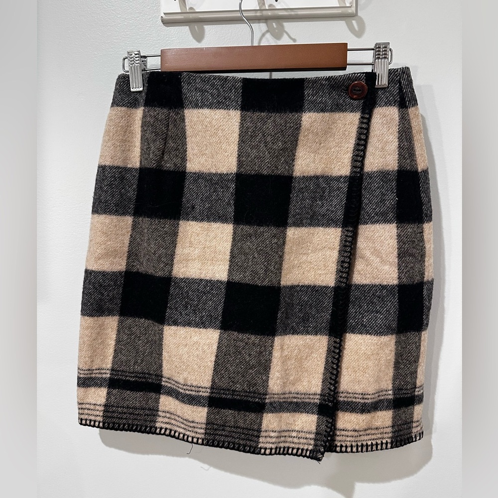 Vintage Ralph Lauren Country Buffalo Check Mini Wrap Skirt
